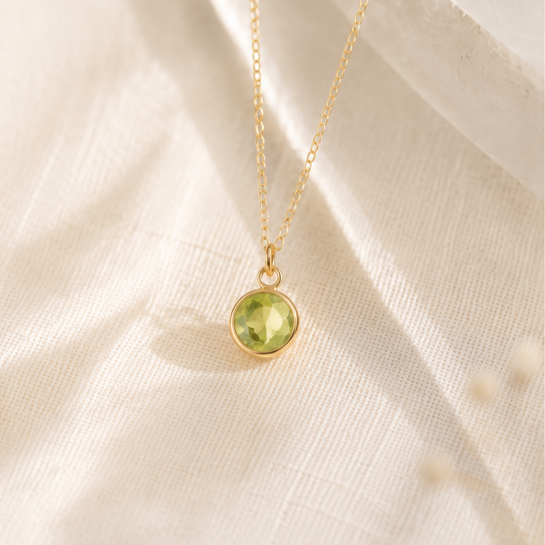 ペリドットの一粒ネックレス 6mm